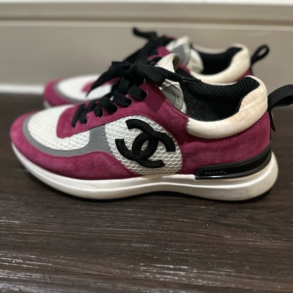 Chanel Pink and White Sneakers with Classic Design - Picture 1 of 3